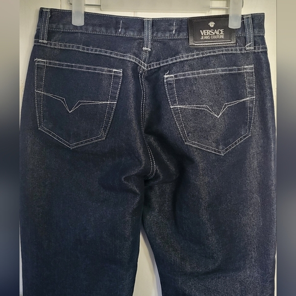 Versace Jeans Couture Straight Leg Pocket Indigo Jeans - Picture 2 of 12